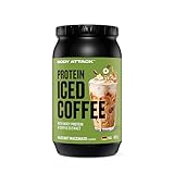 Body Attack Protein Iced Coffee Hazelnut Macchiato, 900 g - Whey Protein Pulver mit Kaffee Extrakt - Erfrischender Proteinshake mit Instantkaffee und Kakao - Mit Koffein, Made in Germany