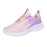 Modischer Sommer-Sneaker, Netzstoff, atmungsaktiv, bequem, leicht, Farbverlauf, Damen-Sneaker-Stiefel, violett, 3.5 UK 3X-Narrow