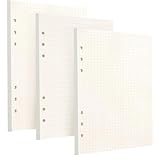 3 Stück A5 Nachfüllpapier 6 Löcher Papier Kariert 180 Blatt/360 Seiten,Ringbucheinlagen A5 Kariert 21x14.5cm, Ordnerfüllpapier für A5-Ringbuch, Agende, Tagebücher(Gepunktet+Kariert+Liniert)