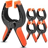 Leyrens 5 Stück Klemmzwingen Set, 6 Zoll Hochleistungs Nylon Federklemmen, Hohe Spannkraft der Federzwingen mit beweglichen backen, großer Spannweite, für die Holzbearbeitung, DIY, Fotostudios