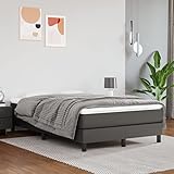 Tidyard Boxspringbett Bettrahmen Jugendbett mit Lattenrost Bett mit Kopfteil Gästebett Polsterbett Schlafzimmerbett Designerbett Doppelbett/Einzelbett Hotelbett Grau 120x200 cm Kunstleder