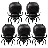 Spinnen-Folienballons – Packung Mit 5 Halloween-Spinnen-Luftballons, Halloween-Spinnen-Dekor, Gruselige Party, Geburtstagszubehör, Todestag, Neujahr, Tierförmige Luftballons Für Die Spukdekoration