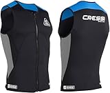 CRESSI Men's Guardian Neoprene Zipper Vest 2mm Doppelt Gefütterte Neoprenweste mit Reißverschluss, Schwarz/Blau, 2XL/6