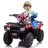 12 V Elektro-ATV für Kinder – Schiebefahrzeug mit sicherer Geschwindigkeit von 2,2 mph, Vorwärts-/Rückwärtsfunktion, LED-Scheinwerfer, Musik und USB, für Jungen und Mädchen von 3 bis 8 Jahren (88 x 50