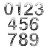 OSALADI 5cm Hausnummern Schild Set Moderne Silberne Türnummern Für Hotel Wohnung Und Selbstklebende Nummern 0 9 Ideal Für Adressschilder Und Türschilder