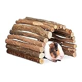 Relaxdays Nagerbrücke Holz, 30 x 50 cm, Käfig Zubehör Kaninchen & Meerschweinchen, biegbar, Holzbrücke Nager, Natur