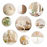 9 Stück Runder Kleiner Spiegel, Selbstklebende Spiegelfliesen und Spiegelfolie, Acryl Klebespiegel Mit Hoher Zähigkeit, Für Wohnzimmer 6 10 15 20cm