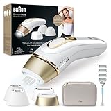Braun IPL Silk·expert Pro 5 – IPL Haarentfernungsgerät, Dauerhafte und Schmerzfreie Haarentfernung für Zuhause – inkl. Etui, Venus Rasierer, 4 Aufsätze, Designed in Germany – PL5358, Weiß/Gold