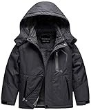 CREATMO US Jungen wasserdichte Skijacke Warm Winter Schneemantel Winddicht Snowboard Regenjacke, GRAU, 6-7 Years