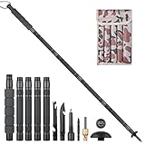 Golden Bird Wanderstöcke Survival 12 in 1 Trekkingstöcke Multifunktionale Wanderstock Verstellbare Aluminium mit Messer im Griff für Outdoor Wandern Camping Bergsteigen Trekking