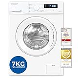 Exquisit Waschmaschine 7kg, Energieeffizienzklasse A, max. 1400 U/Min, Kurzprogramm, Mixprogramm, Startzeitvorwahl (3-24 Std.), Aquastop, 12 Waschprogramme, WA57014-020A weiss