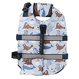 Hundelebensweste reflektierende einstellbare Haustier Floatation Rettungsjacke Erhöhung Auftriebsrennen, Wassersportpolyester Perle Baumwolle (M)