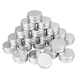 TANCUDER 20 Stück Aluminium Tiegel Leer Döschen 20ml Aluminium Cremedosen Rund Blechdose Schraubdeckel Metalldosen für Kunsthandwerk, Minikerzen, Kosmetika, Kräuter, Haken, Perlen, Knöpfe, Salben