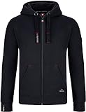 Northster Herren Kapuzenjacke Sweatjacke Hoodie mit Reißverschluss, schwarz, 2XL