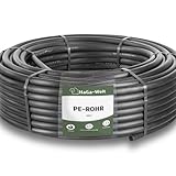 HaGa PE-Rohr schwarz - 16mm x 1mm in 5m Länge - für Bewässerungssysteme im Garten – Wasserleitung aus Kunststoff für Sprinklersystem & automatische Bewässerung