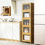 Freistehender Küchenschrank mit Türen und Regalen für Speisekammer, Gewürze, Töpfe und Pfannen, Schrank für Küche, Wohnzimmer, Esszimmer, Sideboard, Organizer, Regal