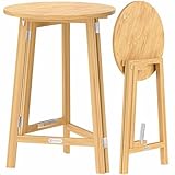 Casaria® Stehtisch Klappbar Massiv Holz 78cm x 111 cm Rund Bistrotisch Partytisch Holzstehtisch Gartentisch Klapptisch