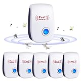 Ultraschall Schädlingsbekämpfer, 6 Stück Insektenschutzmittel Moskitoschutz Innenräumen Pest Repeller, Schädlingsbekämpfung Insekt gegen Moskito, Kakerlake, Mäuse, Spinnen, Fliegen