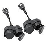 Timisea 2 Stück Zweifach-Steckdose Außen wasserdichte 2-Fach Steckdosenleiste ohne Kabel für Garten Terrasse & Balkon Schukostecker mit Schutzdeckel– Ideal für Poolpumpe Beleuchtung Waschmaschine