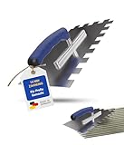 Karl Dahm Softgriff-Zahnkelle 15 mm I Rostfreie Fliesen-Kelle mit 15 mm Zahnung I Kelle mit ergonomischem Softgriff I Leichtes Erstellen von Kleberflächen mit professionellem Fliesen-Werkzeug – 11644