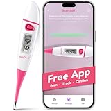 Easy@Home Basalthermometer zur Zykluskontrolle: Basaltemperatur Thermometer Kinderwunsch Fruchtbarkeitsthermometer für Fruchtbarkeit- und Eisprung-Tracking mit Intelligent Premom APP (Rosa)