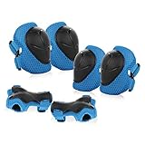 Kinder Schutzausrüstung Protektorenset, JIM'S STORE 6PCS Knieschoner Ellenbogenschoner Handgelenkschutz Schutzset zum Kinder Rollschuhlaufen Inline Skates Skateboarding Radfahren