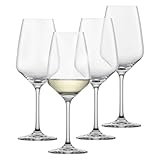 SCHOTT ZWIESEL Weißweinglas Tulip (4er-Set), zeitlose Weingläser für Weißwein, spülmaschinenfeste Tritan-Kristallgläser, Made in Germany (Art.-Nr. 123609), Klar, Kristall