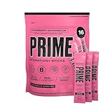 PRIME HYDRATION + Sticks Erdbeere Wassermelone | Hydration Powder Single Serve Sticks | Elektrolytpulver unterwegs | Zuckerarm | Koffeinfrei | Vegan | 16 Sticks