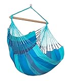 La Siesta®- Habana Hängesessel Comfort Size für Entspannung & Stil: 360° Drehgelenk, hochwertiges Bambusholz - GOTS-zertifizierte Baumwolle. (Lagoon)