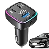 USB-Autoladegerät | Kfz-Ladegerät | 12 V Kfz-Ladegerät, 61 W 8 Farben, buntes Umgebungslicht-Auto-Adapter, 3 Anschlüsse, Schnellladegerät, Handy-Ladegerät, Autozubehör für Auto, SUV, Wohnmobil