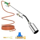 Sondiko Große Flamme Unkrautbrenner, Gasbrenner Unkraut Abflammgerät, Hochleistungs-Blasbrenner inkl 3m Schlauch, Druckminderer und Zubehör, Unkraut Brenner für Garten Gehweg Eis Schnee Bedachung