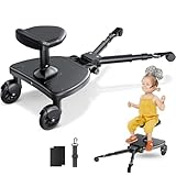 BugyKido Buggy Board mit Vergrößertem Sitz, Trittbrett für Kinderwagen Universal, Buggy Board für alle Kinderwagen, Kiddy Board für Kinder von 2 bis 6 Jahren, Belastbarkeit 25kg