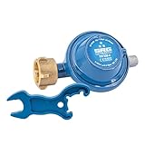 Rotarex Niederdruckregler 50mbar 1,0 kg/h inkl. Gasflaschenschlüssel für Gasgrill, Kocher, Heizstrahler, Terassenstrahler
