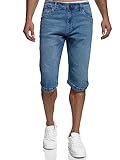 Indicode Herren Jaspar Jeans Shorts mit 5 Taschen | Herrenshorts Used Look für Männer Blue Wash, M
