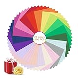 AiQInu Seidenpapier, 200 Blatt 20 Farben Bastelpapier Skizzen und Zuschnitt Papier Transparentpapier Bunt, 20cm x 30cm, für Geburtstag Hochzeit Weihnachten Dekoration Verpackung