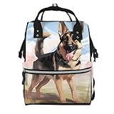KLOPH Wickeltasche Rucksack Deutscher Schäferhund Hundeliebhaber Mama Tasche Multifunktions Reise Pack Mutterschaft Baby Wickeltasche, Schwarz, Einheitsgröße, Duffel Rucksäcke