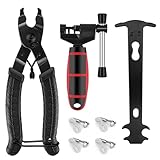 Rose Kuli Fahrrad Werkzeug - Kettennieter Fahrrad, kettenschloss Kettenzange mit 4 Paar Fahrradketten Nieten, Fahrradkette Reparatur Set für 6-12 Fach Fahrradkette Werkzeug Set