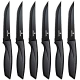 targzier Steakmesser 6-teiliges aus Edelstahl, Scharfes Steakmesserset mit Wellenschliff, Hochwertiges Steakbesteck Messerset， scharfes Steak Messer Set, Küchen-Steakbesteck, Spülmaschinenfest