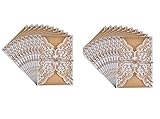 Hochzeit EinladungsKarten,20er Pack Retro Hochzeitseinladung Laser Geschnitten mit Leeren Kraftpapier Innenbögen,Umschlag und Juteschnur Handgefertigte Vintage Karte für Hochzeit Geburtstag Muttertag