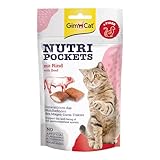 GimCat Nutri Pockets mit Rind - Knuspriger Katzensnack mit cremiger Füllung und funktionalen Inhaltsstoffen - 1 Beutel (1 x 60 g)