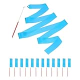 QUARKZMAN 12 Stück Blaue Tanzbänder Gymnastikbänder Drehbänder Für Geburtstagsfeier Streamer Deko 6.6Ft Zirkus Karneval Band Mit Stäben Stäben