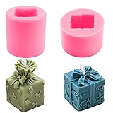 Kerzen Formen Silikon Kerzen Gießform 3D Silikonform Kerze Kerzengießform DIY Kerzen Geschenkbox Form für Handgefertigte Seife Duftkerzen Handwerk Ornamente(2 Stück)