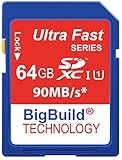 BigBuild Technology 64GB SDXC-Speicherkarte für Nikon Coolpix P1100, Z50II, Z5II Kamera