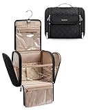 BAGSMART Make-Up Organiser, Groß Kulturbeutel Damen Gross Kulturtasche Zum Aufhängen, Kosmetiktasche kulturbeutel Waschtasche für Frauen & Mädchen, Schwarz
