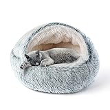 CATISM Katzenbett Flauschig Katzendecke, 50cm Gemütlich Katzenbett für große Katzenkätzchen Washbar KuscheIn Hundebett Hundehaus Weiche Bequeme Grau