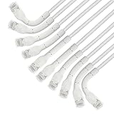 Intellinet FlexiBoot Slim Cat6 Ethernet-Netzwerk-Patchkabel, 10 Gbit/s & 250 MHz, flexibel, biegbar, snagless Boot, 32 AWG reiner blanker Kupferdraht, vergoldete Kontakte, 1,5 m, Weiß, 10 Stück