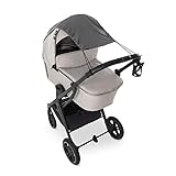 hauck Universal Sonnensegel, Grey - Baby Sonnenschutz mit UPF 50+ für Kinderwagen, Buggy & Babywanne, Flexibel Verstellbar mit Rollo Funktion, Klein Faltbar, Waschbar