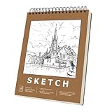 Skizzenbuch, Skizzenbuch zum Zeichnen, gebundenes Malbuch für Studenten, multifunktionaler Skizzenblock mit Bindung, künstlerisches Skizzenbuch mit 100 Blatt