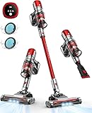 Akku Staubsauger IAB 27000Pa Staubsauger Kabellos 250W Akkusauger mit LED-Licht, Wandhalterung, bis zu 40 Min. Laufzeit, 4 in 1 Kabelloser Staubsauger Perfekt für Hartboden Teppich Auto Tierhaare