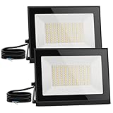 Aigostar LED Strahler außen 50W,2 Stück, Naturweiß 4000K 4500 Lumen Scheinwerfer IP65 Wasserdicht Außenstrahler für Hell Garten Garage Sportplatz Hof Fluter